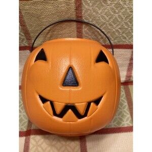 Halloween Pumpkin Pail Candy Bucket Happy Face Made in the USA